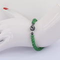 Certified 5mm Emerald Gemstone Bracelet With Black Diamond Bead - ZeeDiamonds