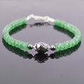 Certified 5mm Emerald Gemstone Bracelet With Black Diamond Bead - ZeeDiamonds