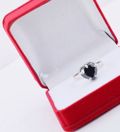 2 Cts Heart Shape Black Diamond Beautiful Ring, For Women & Girl's - ZeeDiamonds