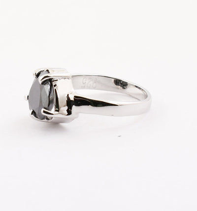 2 Cts Heart Shape Black Diamond Beautiful Ring, For Women & Girl's - ZeeDiamonds