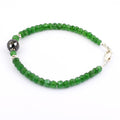 Emerald Gemstone Bracelet With 8 mm Black Diamond Bead, Great Design - ZeeDiamonds