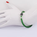 Emerald Gemstone Bracelet With 8 mm Black Diamond Bead, Great Design - ZeeDiamonds