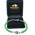 Emerald Gemstone Bracelet With 8 mm Black Diamond Bead, Great Design - ZeeDiamonds