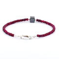 32.30 Ct, Ruby Gemstone Bracelet with Black Diamond Beads, Very Elegant - ZeeDiamonds