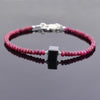 32.30 Ct, Ruby Gemstone Bracelet with Black Diamond Beads, Very Elegant - ZeeDiamonds