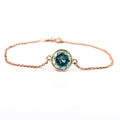 3.15 Ct Blue Diamond Solitaire Bracelet in Bezel, 100% Certified - ZeeDiamonds