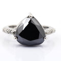 3 Ct Pear Shape Black Diamond Ring With Diamond Accents - ZeeDiamonds