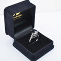 3 Ct Pear Shape Black Diamond Ring With Diamond Accents - ZeeDiamonds