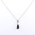 4.75 Ct Marquise Shape Black Diamond Solitaire Pendant in Prong Setting - ZeeDiamonds