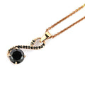 1.50 Ct Black Diamond Designer Pendant with Black Accents, Certified - ZeeDiamonds