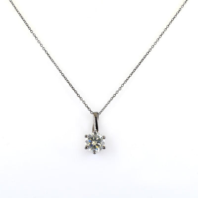 1.80 Ct AAA Certified Off-White Diamond Pendant in Prong Style - ZeeDiamonds