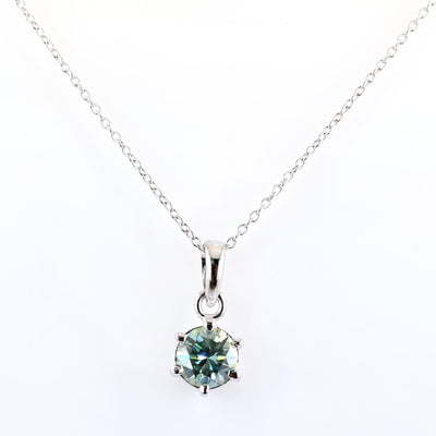 3.20 Ct Certified Blue Diamond Solitaire Pendant in Prong Setting - ZeeDiamonds