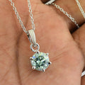 3.20 Ct Certified Blue Diamond Solitaire Pendant in Prong Setting - ZeeDiamonds