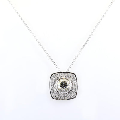 2.15 Ct AAA Certified Off-White Diamond Pendant with Diamond Accents - ZeeDiamonds