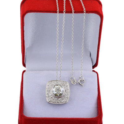 2.15 Ct AAA Certified Off-White Diamond Pendant with Diamond Accents - ZeeDiamonds