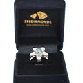 6mm Certified Blue Diamond Solitaire Ring- Lovely Gift, Flower Design - ZeeDiamonds