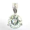 2.75 Ct Certified Off-White Tinge of Blue Diamond Pendant with Diamond Accents - ZeeDiamonds