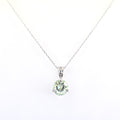 2.75 Ct Certified Off-White Tinge of Blue Diamond Pendant with Diamond Accents - ZeeDiamonds