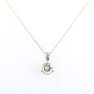 2.75 Ct Certified Off-White Tinge of Blue Diamond Pendant with Diamond Accents - ZeeDiamonds