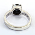 2 Ct Black Diamond Solitaire Ring With Blue Sapphire Gemstone Accents - ZeeDiamonds