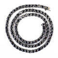 Black Diamond Men's Tennis Necklace.Great Shine & Luster!100% Genuine Certified. - ZeeDiamonds