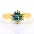 0.80  Ct AAA Certified Blue Diamond Solitaire Ring, Great Brilliance - ZeeDiamonds