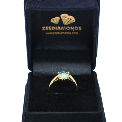 0.80  Ct AAA Certified Blue Diamond Solitaire Ring, Great Brilliance - ZeeDiamonds