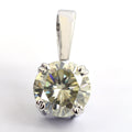 2 Ct AAA Certified Off-White Diamond Solitaire Pendant, Great Brilliance - ZeeDiamonds