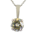 2 Ct AAA Certified Off-White Diamond Solitaire Pendant, Great Brilliance - ZeeDiamonds