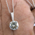 2 Ct AAA Certified Off-White Diamond Solitaire Pendant, Great Brilliance - ZeeDiamonds