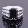 4.50 Ct Radiant Cut Black Diamond Men's Ring in 925 Sterling Silver, AAA Certified! Great Brilliance