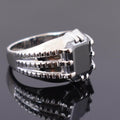 4.5 Ct Radiant Cut Black Diamond Men's Ring in White Gold Finish - ZeeDiamonds