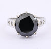 5 Cts 100% Certified Round Cut Black Diamond, Great Shine Solitaire Ring - ZeeDiamonds