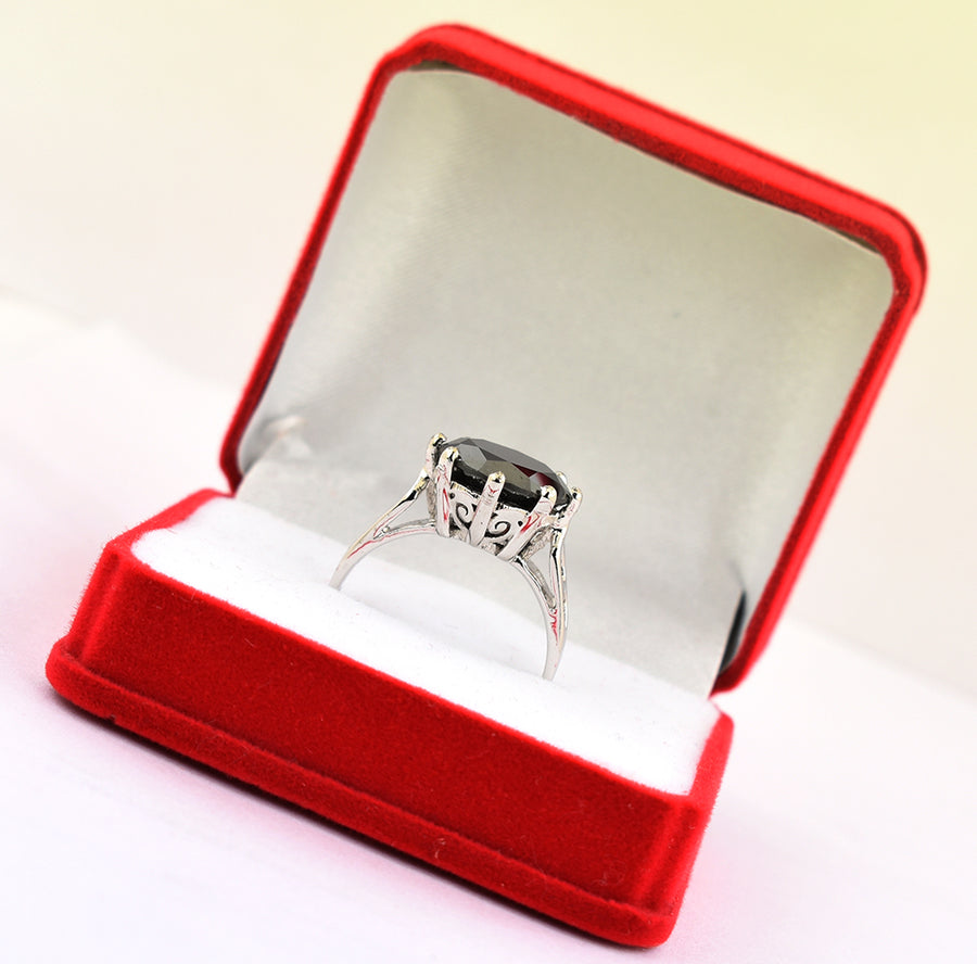 5 Cts 100% Certified Round Cut Black Diamond, Great Shine Solitaire Ring - ZeeDiamonds