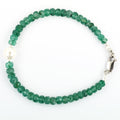 AAA Certified Emerald Gemstone & Pearl Bead Bracelet, Great Shine - ZeeDiamonds