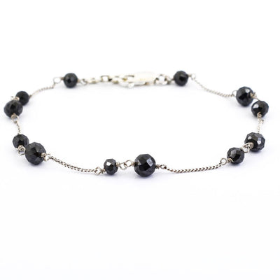 4mm-5 mm AAA Certified Black Diamond Chain Bracelet, Great Design - ZeeDiamonds