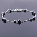 AAA Certified Round Black Diamond Chain Bracelet, Great Luster - ZeeDiamonds