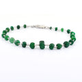 23.65 ct Emerald Gemstone Bracelet in 925 Silver, White Gold Clasp - ZeeDiamonds
