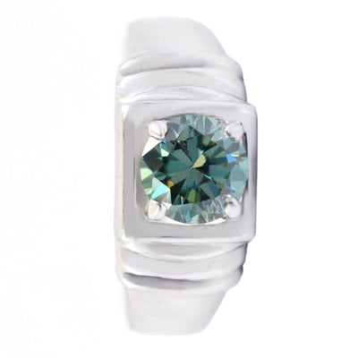 0.75 Ct AAA Certified Elegant Round Blue Diamond Solitaire Ring - ZeeDiamonds