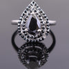 1.70 Ct Black Diamond Solitaire Designer Ring with Black Accents - ZeeDiamonds