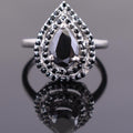 1.70 Ct Black Diamond Solitaire Designer Ring with Black Accents - ZeeDiamonds