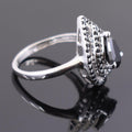 1.70 Ct Black Diamond Solitaire Designer Ring with Black Accents - ZeeDiamonds