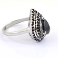 1.70 Ct Black Diamond Solitaire Designer Ring with Black Accents - ZeeDiamonds