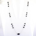 AAA 100 % Certified Elegant Black Diamond Chain Necklace in 925 Silver - ZeeDiamonds