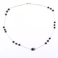 AAA 100 % Certified Elegant Black Diamond Chain Necklace in 925 Silver - ZeeDiamonds