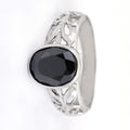 2.35 Ct Oval Shape Black Diamond Solitaire Ring with Bezel Setting - ZeeDiamonds