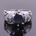 3.40 Ct Round Shape Black Diamond Solitaire Ring in Designer Creation - ZeeDiamonds