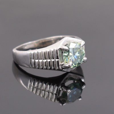 1.40 Ct Elegant Blue Diamond Solitaire Ring, 100% Certified - ZeeDiamonds