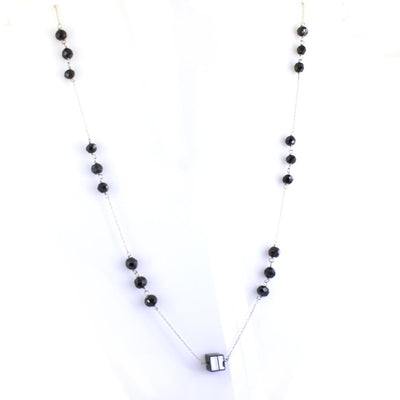 AAA 100 % Certified Stunning Black Diamond Chain Necklace in 925 Silver - ZeeDiamonds