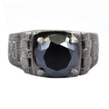 3.05 Carat Black Diamond Solitaire Designer Men's Ring, Gift for Wedding - ZeeDiamonds